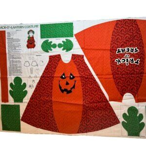 🛒 $8Fabric DIY Material 1 yard Halloween Costume Jack O Lantern Panel sizes 2-4